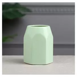 Ваза керамическая "Грань", настольная, салатовая, 10 см