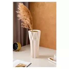 Ваза керамическая "Грань", настольная, слоновая кость, 32 см