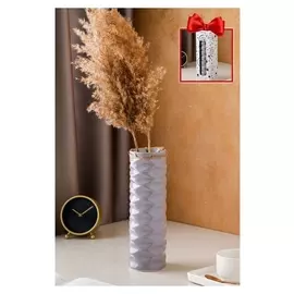 Ваза керамическая "Инфинити", настольная, в подарочной коробке, серая, 29 см