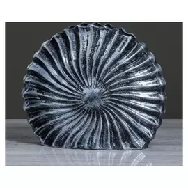 Ваза керамическая "Ракушка", настольная, серая, 28 см