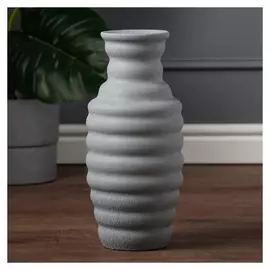 Ваза керамическая "Улик", напольная, кожа, серая, 40 см