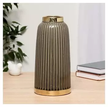 Ваза керамика "Агнес" (Диаметр=5,5см)13х26,5 см, серый