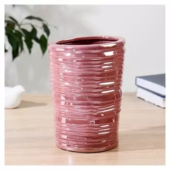 Ваза керамика "Алонсо" H=21 см, D=15см розовый