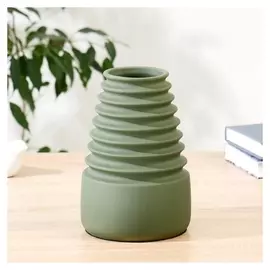 Ваза керамика "Беат" H=20 см, D=8см, зелёный