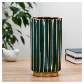 Ваза керамика "Елизавет" 11х21 см, зелёный