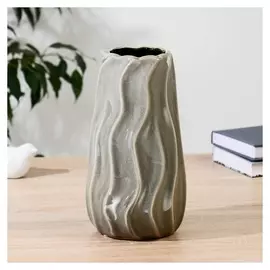 Ваза керамика "Флоренция" H=24,5 см, D= 9 см серый