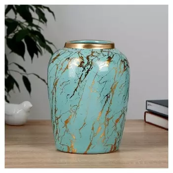 Ваза керамика "Гелла" D-9,5см 15х20 см, голубой