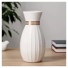 Ваза керамика "Глория" D-8,5см 11х22 см, белый