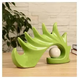 Ваза керамика "Холодок" 34х7х20 см, зеленый