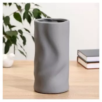 Ваза керамика "Илон" 10х21,5 см, серый