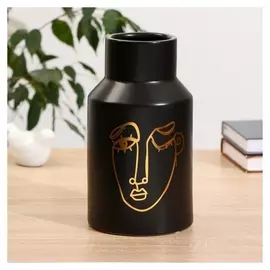 Ваза керамика "Каприз" 8х23 см, чёрный