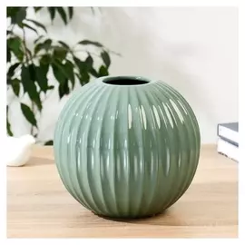 Ваза керамика "Леона" H=20 см, D=7см, зелёный