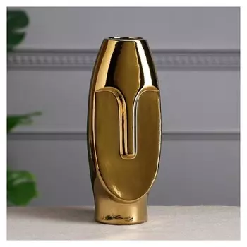 Ваза керамика настольная "Лицо", булат, 26 см 1 сорт