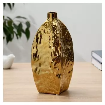 Ваза керамика "Оливия" H=25 см, D=2.5см золото