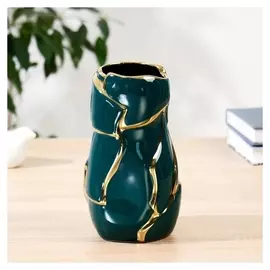 Ваза керамика "Освальд" H=19 см,d=8см, тёмно-зелёный