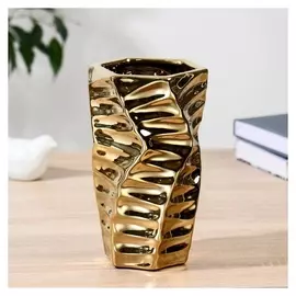 Ваза керамика "Рогнеда" H=20 см, D=9 см золото