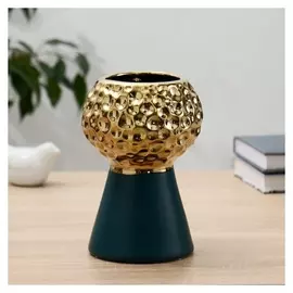 Ваза керамика "Теона" H=19 см,d=8.5см тёмно-зелёный