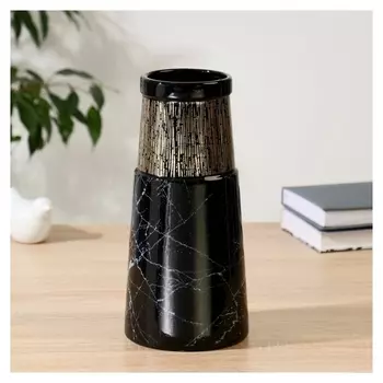 Ваза керамика "Жаклин" H=24,5 см, D=8см, чёрный