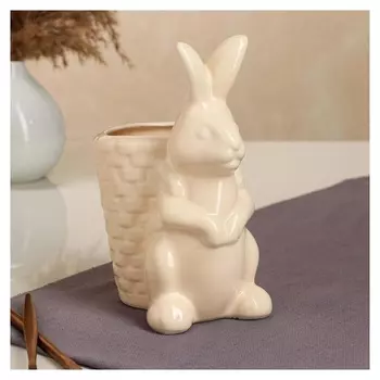 Ваза "Кролик", кремовая, 20 см