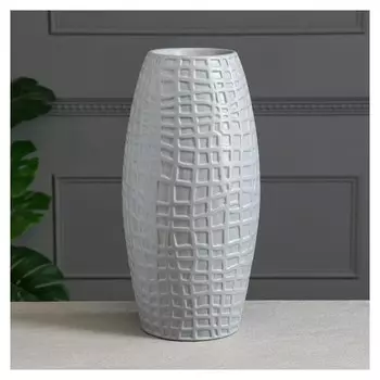 Ваза напольная "Макраме", серая, матовая, керамика, 40 см