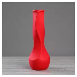 Ваза напольная "Самбука", муар, красная, 41 см, керамика