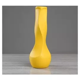 Ваза напольная "Самбука", муар, жёлтая, 41 см, керамика