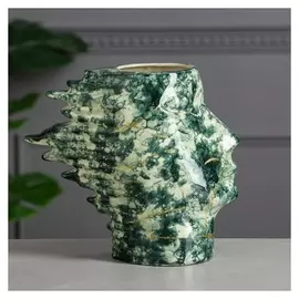Ваза настольная "Афродита", под мрамор, зелёная, 24 см