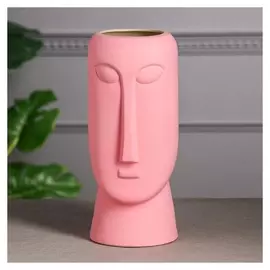 Ваза настольная "Будда", декоративная, интерьерная, розовая, керамика, 31.5 см