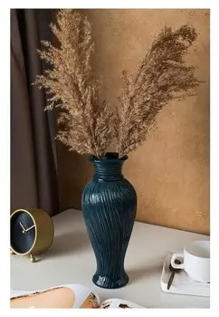 Ваза настольная "Кокетка", изумруд тотал, керамика, 28 см