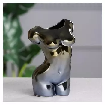 Ваза настольная "Муза", чёрная, керамика, 19 см