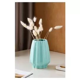 Ваза настольная "Оригами", геометрия, глянец, бирюзовая