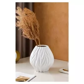 Ваза настольная "Пламя", белая, керамика, 21 см