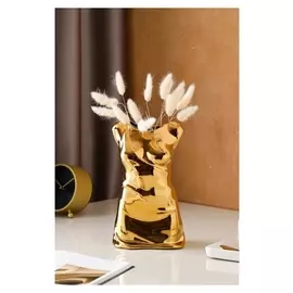 Ваза настольная "Венера", золотистая, керамика, 25 см