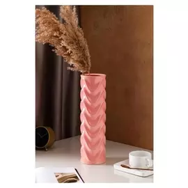 Ваза настольная "Волна", розовая, керамика, 40 см