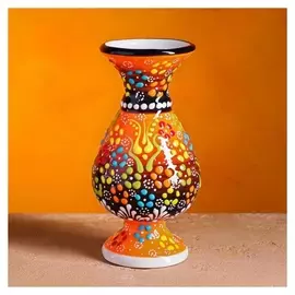 Ваза "Рельеф оранжевая" 15 см