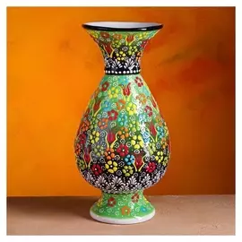 Ваза "Рельеф зеленый" 30 см