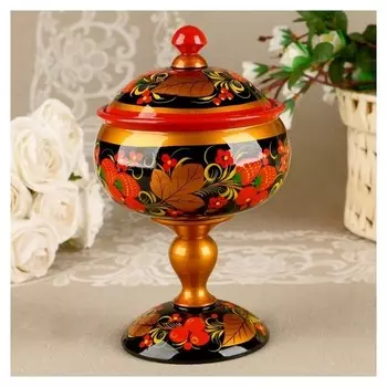 Ваза варенье, 15х11 см, хохлома