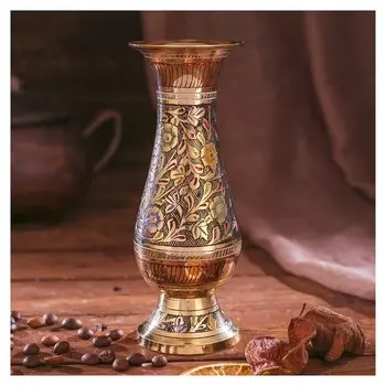 Вазочка латунь "Красота" 6х6х15 см