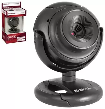 Веб-камера DEFENDER C-2525HD, 2 Мп, микрофон, USB 2.0, регулируемое крепление, черная