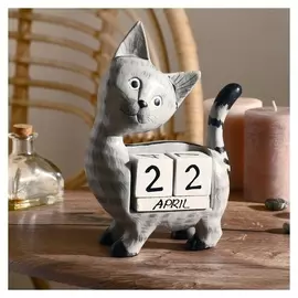 Вечный календарь "Кошечка" дерево 15х22х6 см