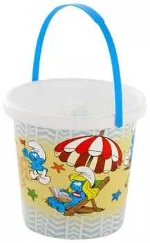 Ведро с наклейкой Смурфики-1