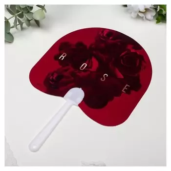 Веер-опахало "Красные розы - Rose" 21х13 см