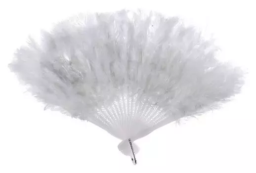 Веер пуховой, 25 см, цвет белый