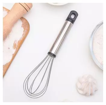 Венчик кулинарный доляна «Помощник», 21 см, цвет серебристый