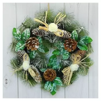 Венок новогодний D-27 см "Шишки"