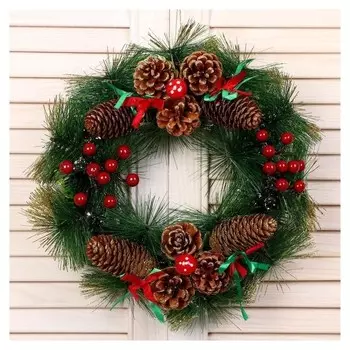 Венок новогодний D-30 см "Лесная тайна"