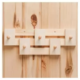 Вешалка деревенная пятирожковая трёхреячная "Шахматы", 32х6х12см