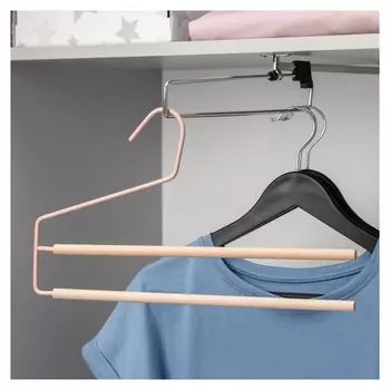 Вешалка для брюк и юбок Savanna Wood, 2 перекладины, 36×21,5×1,1 см, цвет розовый