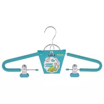 Вешалка для костюма с мягким противоскользящим покрытием 42 см, бирюзовая