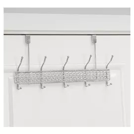 Вешалка надверная доляна «Витая», 5 двойных крючков, 42,5×22×9,6 см, цвет хром